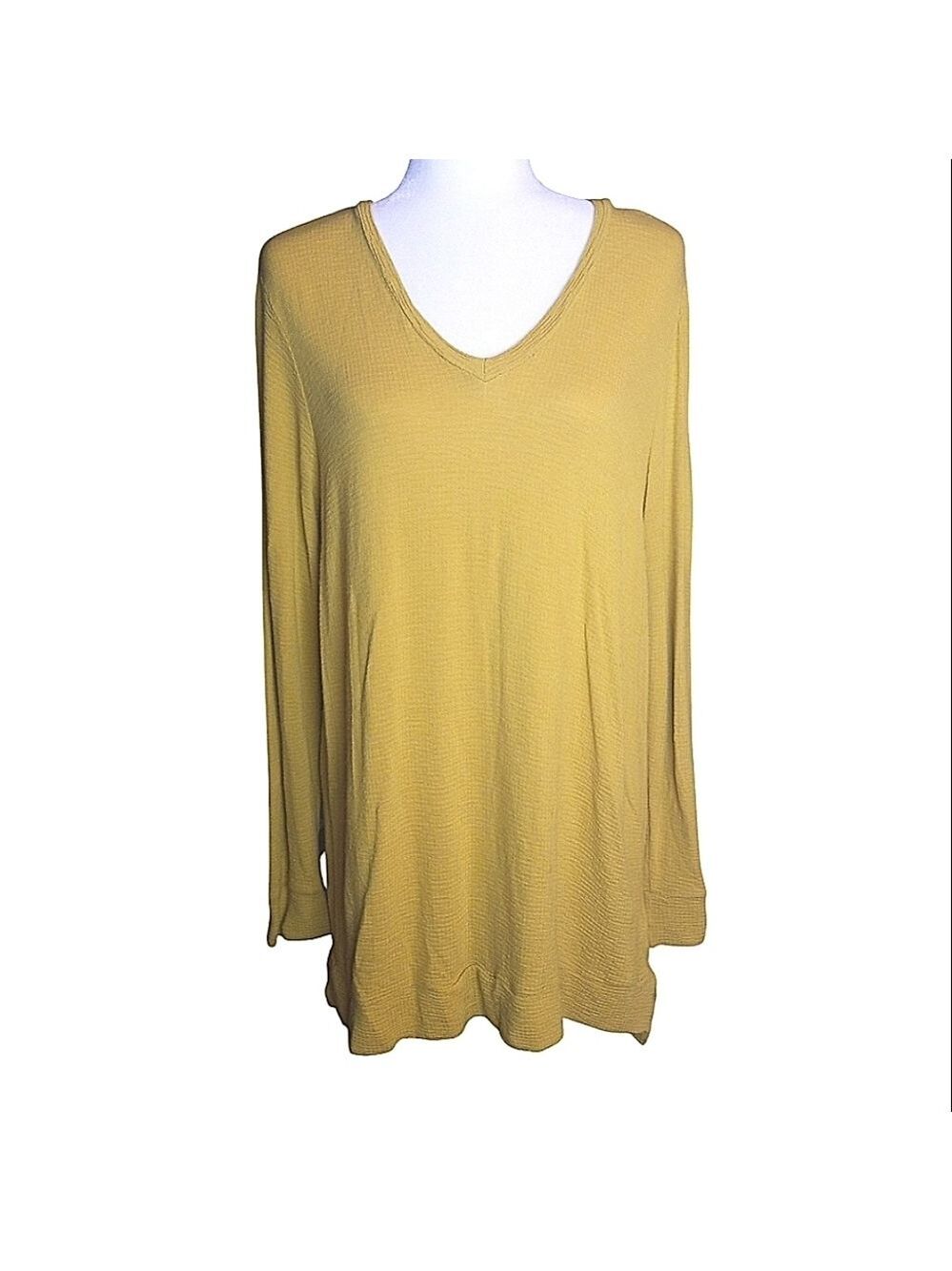 Adrianna Papell Tunic Honey Gold Moon Dance Long Sleeve Size Large